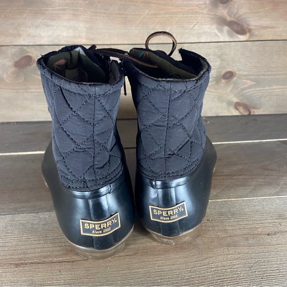 Sperry saltwater Womens size 8 shoes black rubber waterproof rain boots - Picture 4 of 8